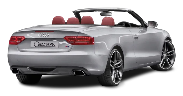 Silver Audi A5 Convertible Car Rear View PNG