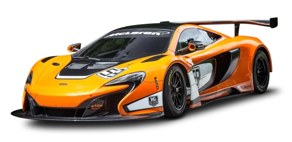 Orange McLaren Race Car PNG Transparent Background