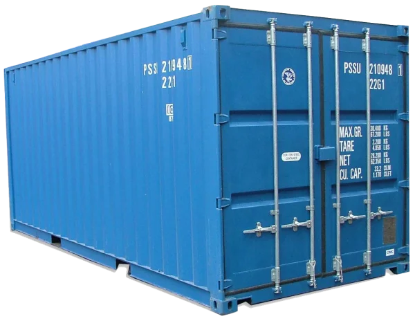 Blue Shipping Container PNG Transparent Background
