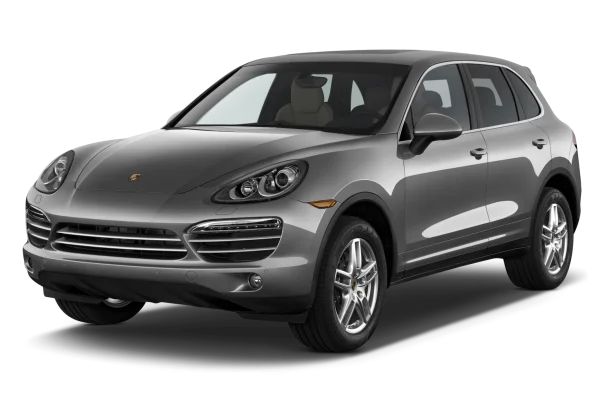 Grey Porsche Cayenne SUV Transparent Background