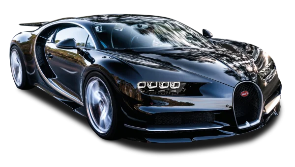 Black Bugatti Chiron Sports Car PNG