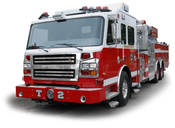 Red and White Fire Truck PNG Transparent Background