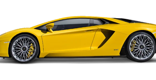 Yellow Lamborghini Aventador PNG Transparent Background