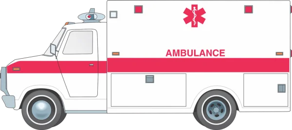 Cartoon Ambulance Vehicle PNG Transparent Background