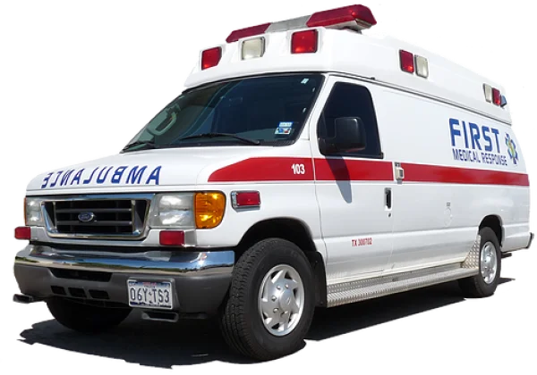 White Ambulance PNG Transparent Background