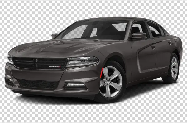 Dark Gray Dodge Charger Car PNG Transparent Background