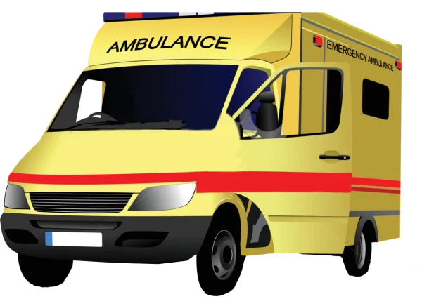 Yellow Emergency Ambulance PNG Transparent Background