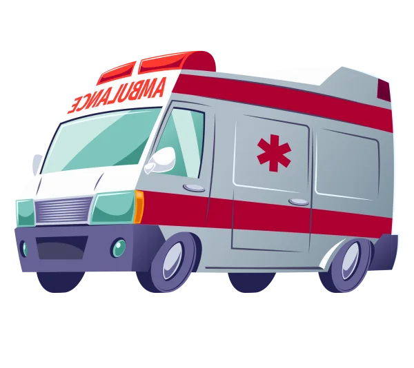 Cartoon Ambulance PNG Transparent Background