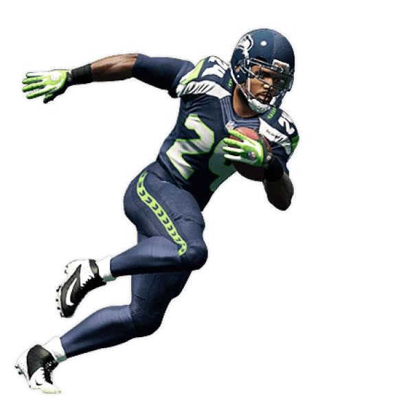 American Football Player Running with Ball PNG