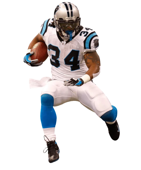Carolina Panthers NFL Player #34 Running with Football PNG
