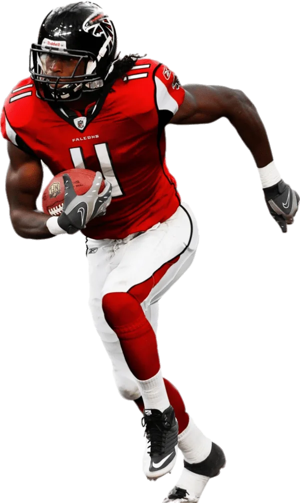 Football Player Running with Ball PNG Transparent Background