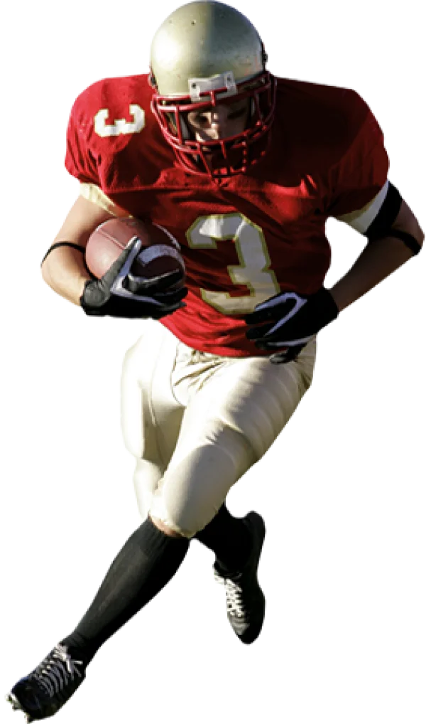 Football Player Running with Ball PNG Transparent Background