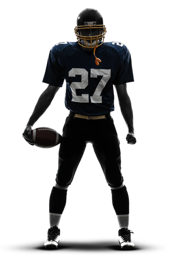 American Football Player with Ball PNG Transparent
