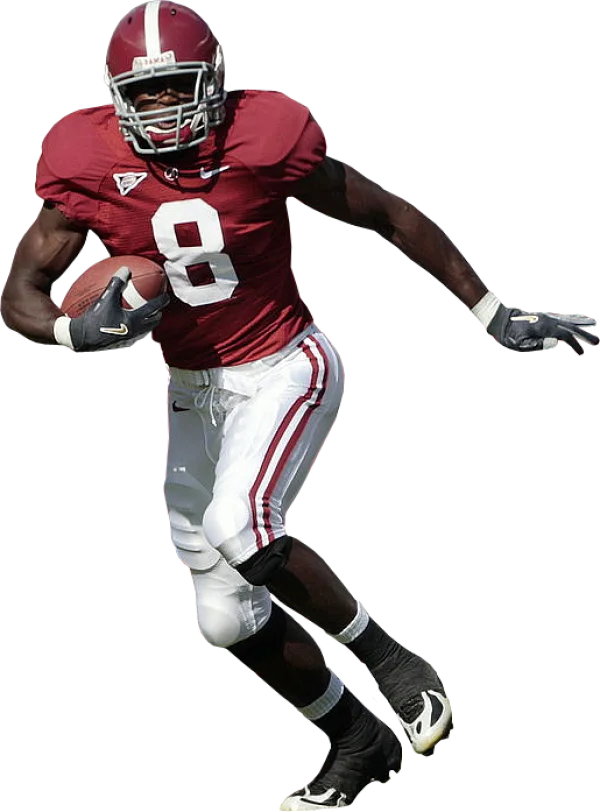 American Football Player Number 8 Running PNG