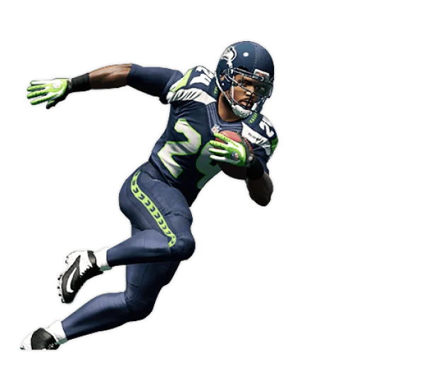 Football Player Running with Ball PNG Transparent Background