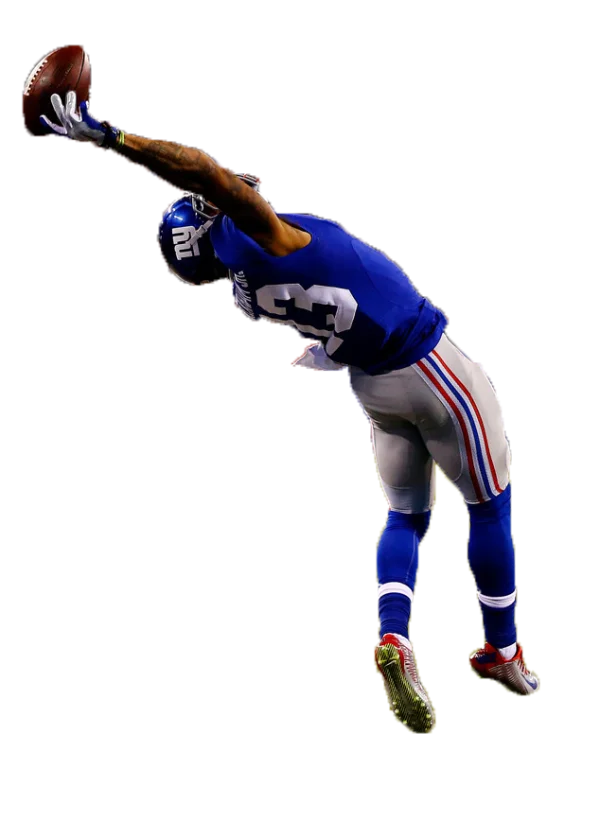 American Football Player Catching Ball PNG