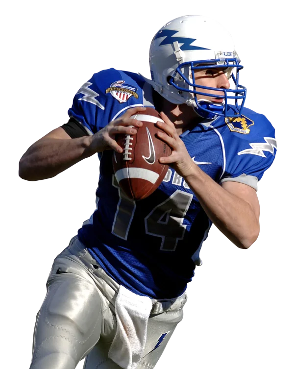 Football Player Throwing Pass PNG Transparent Background