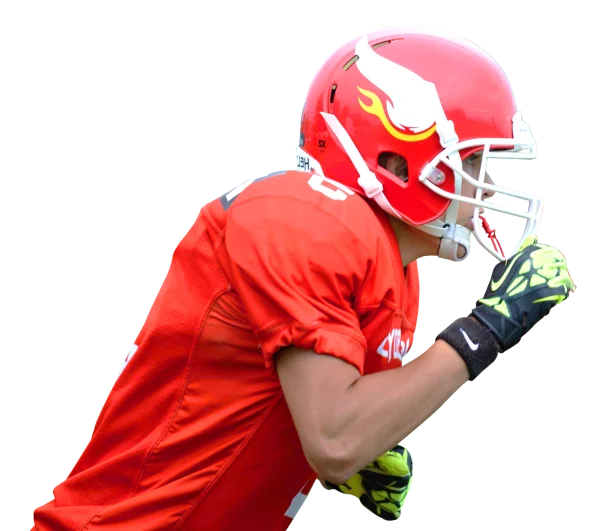 American Football Player Red Helmet PNG