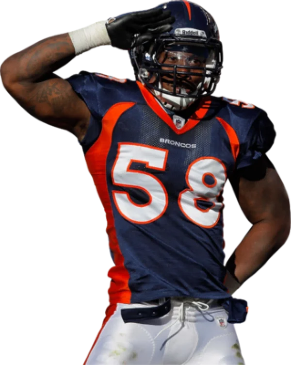 Denver Broncos Football Player #58 Saluting PNG