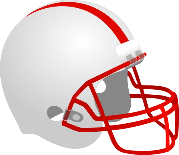 White and Red American Football Helmet PNG Transparent