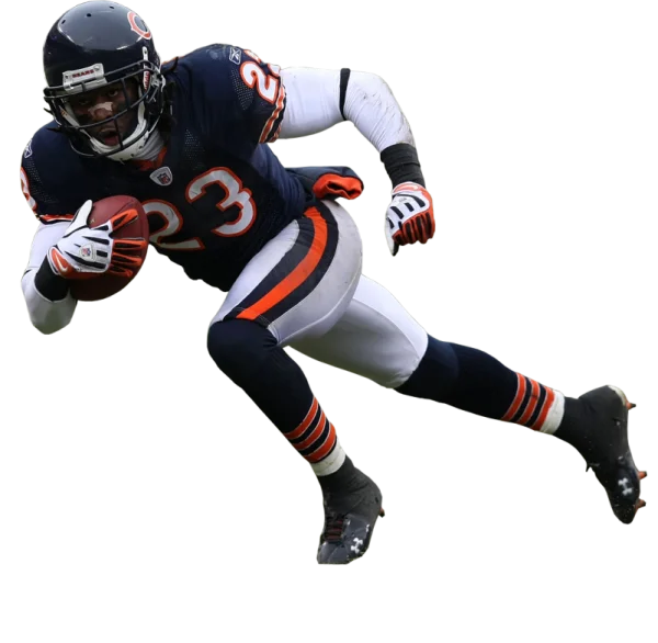 Football Player Running with Ball PNG Transparent Background