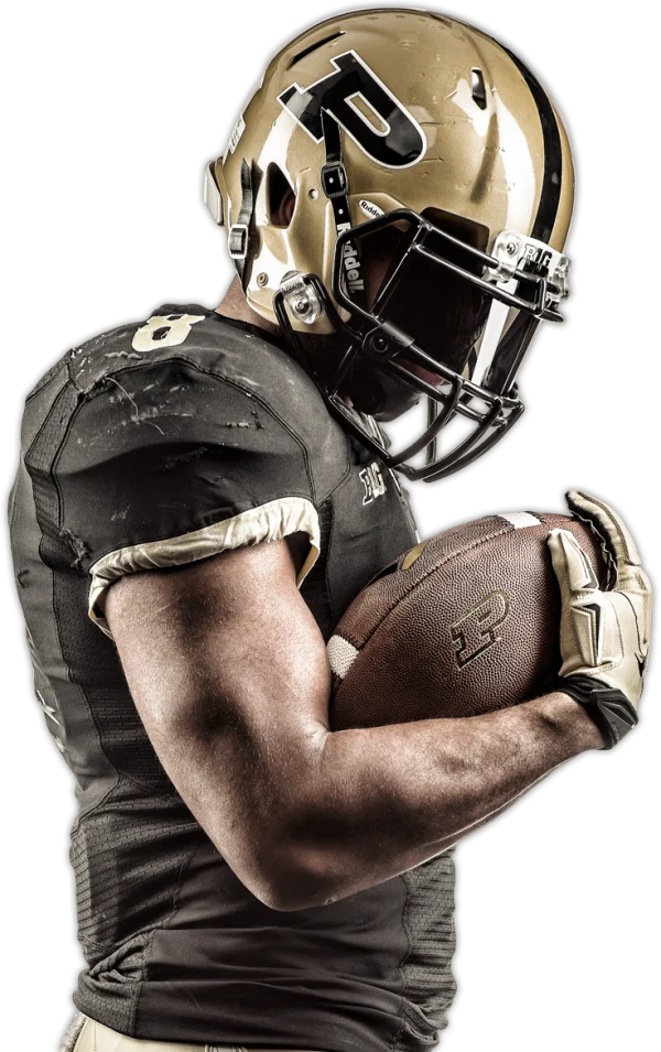 American Football Player Gold Helmet PNG