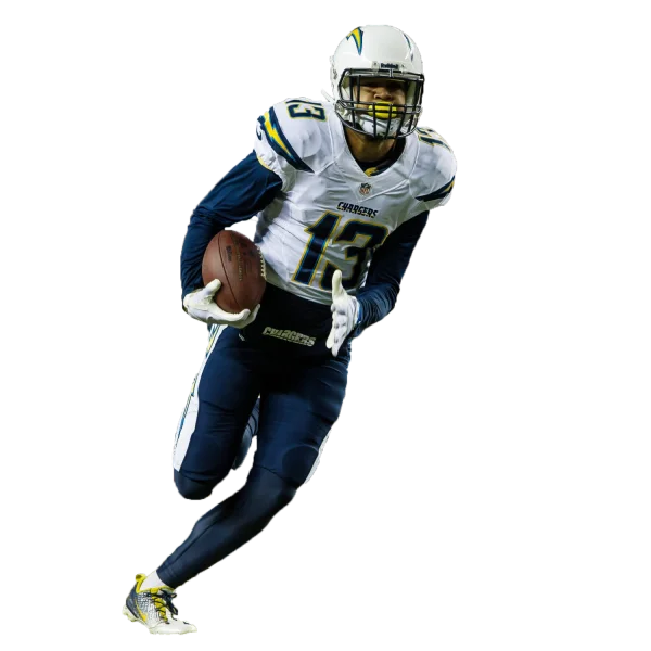 American Football Player Running with Ball PNG