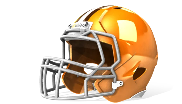 Orange Football Helmet PNG Transparent Background