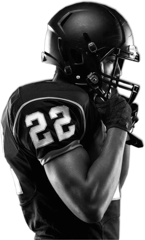 Black and White Football Player #22 PNG Transparent Background