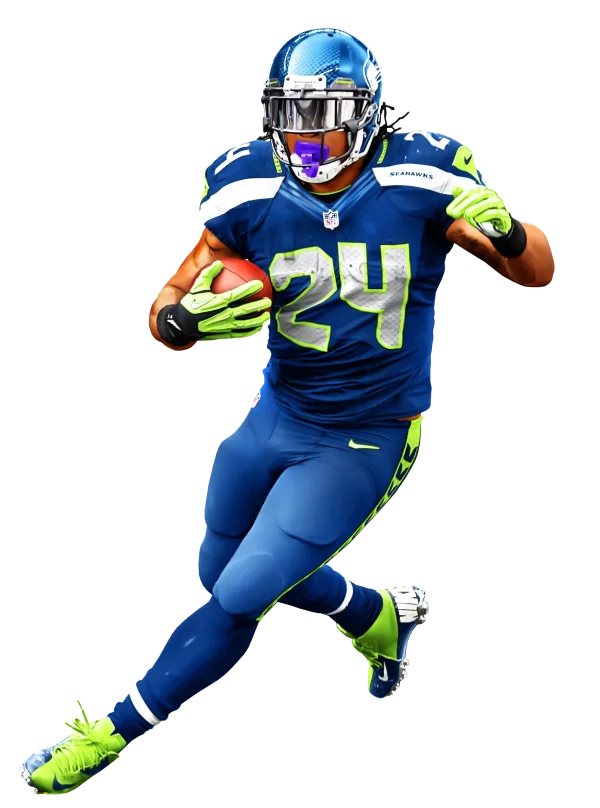 Seattle Seahawks Football Player Running PNG Transparent