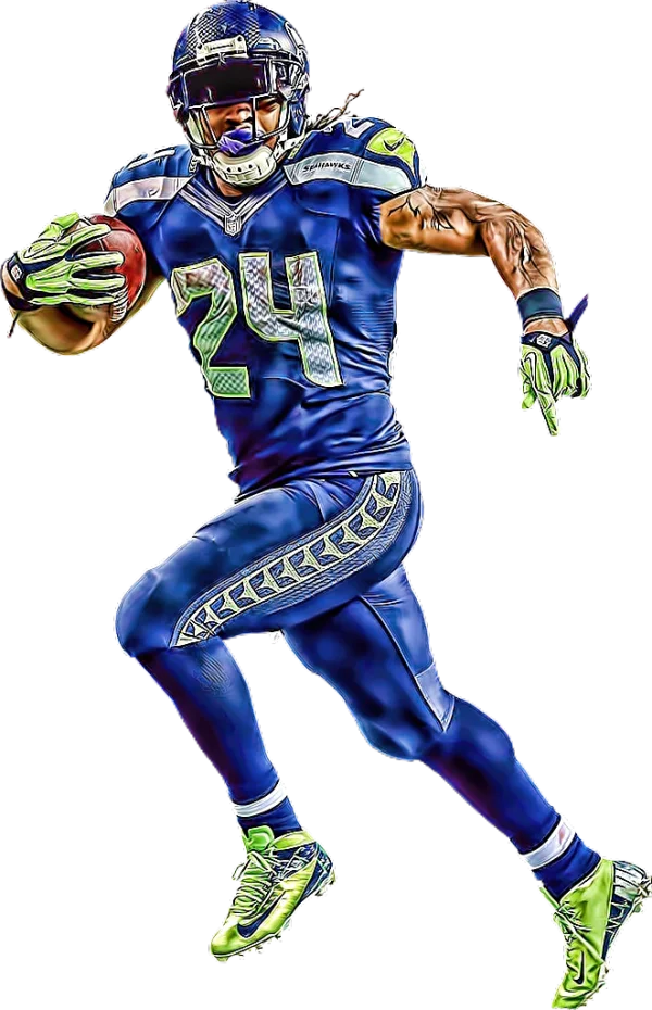 Stylized American Football Player Running PNG