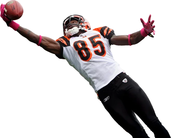 Football Player Making Catch PNG Transparent