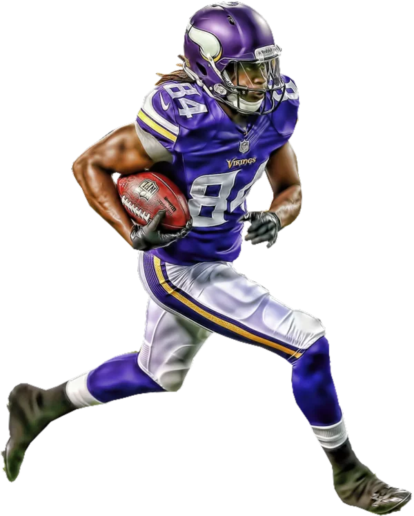 Minnesota Vikings Player Running with Football PNG