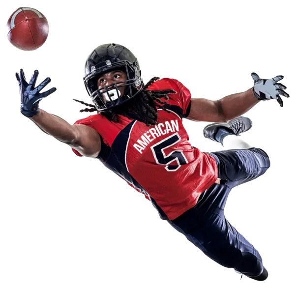 American Football Player Catching Ball PNG