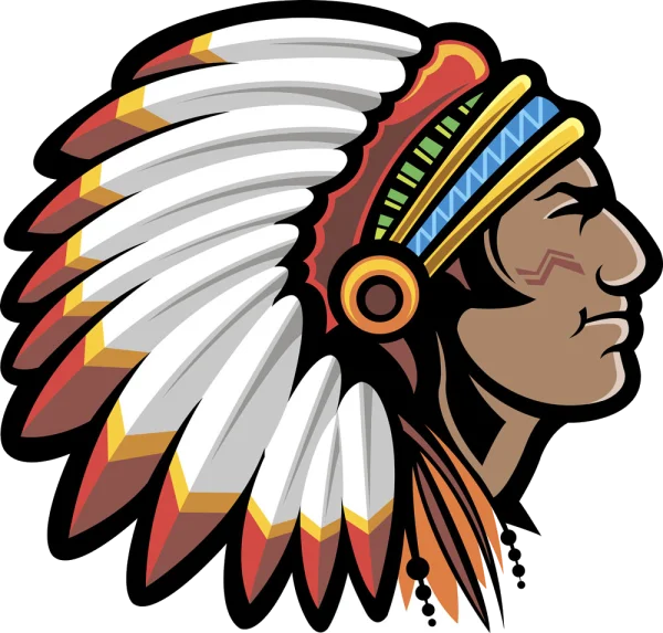 Native American Chief Head with Headdress Logo PNG