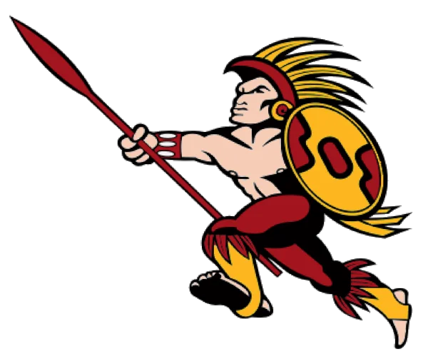 Cartoon Warrior with Spear and Shield Mascot PNG