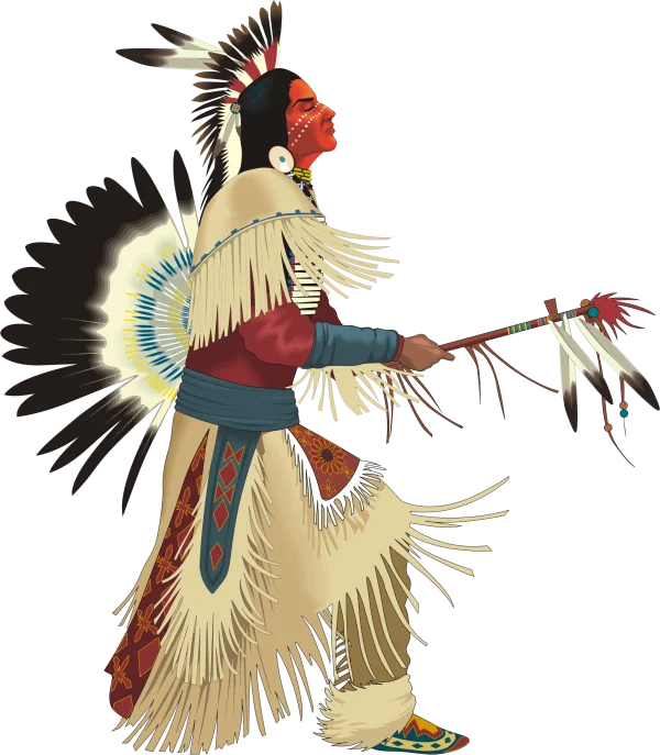 Native American Man Traditional Attire PNG