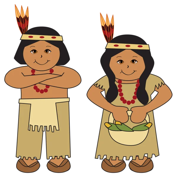 Cartoon Native American Children Transparent PNG