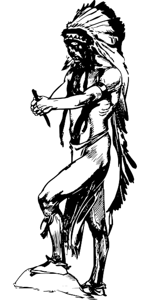Native American Chief Outline PNG