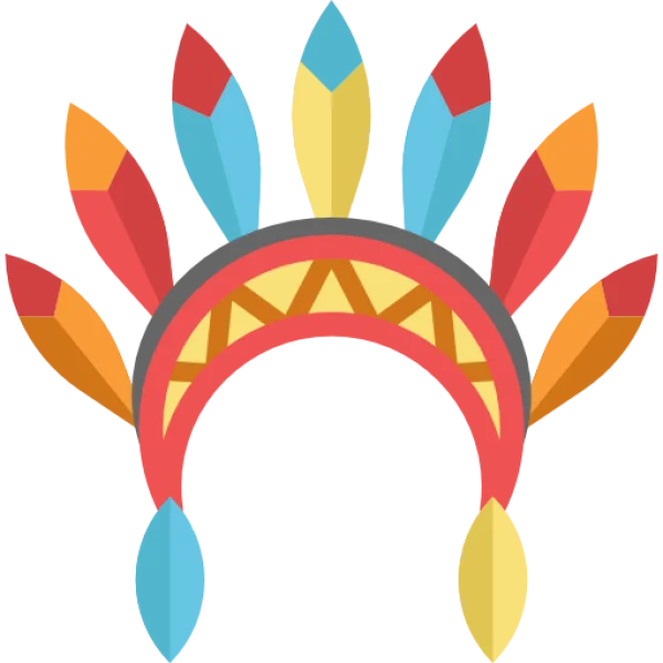 Colorful Feathered Headdress PNG Transparent Background