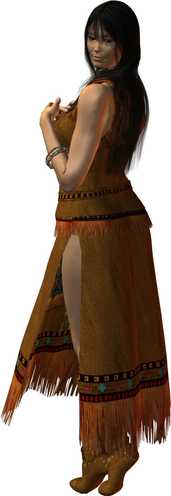 Indigenous Woman in Traditional Dress PNG