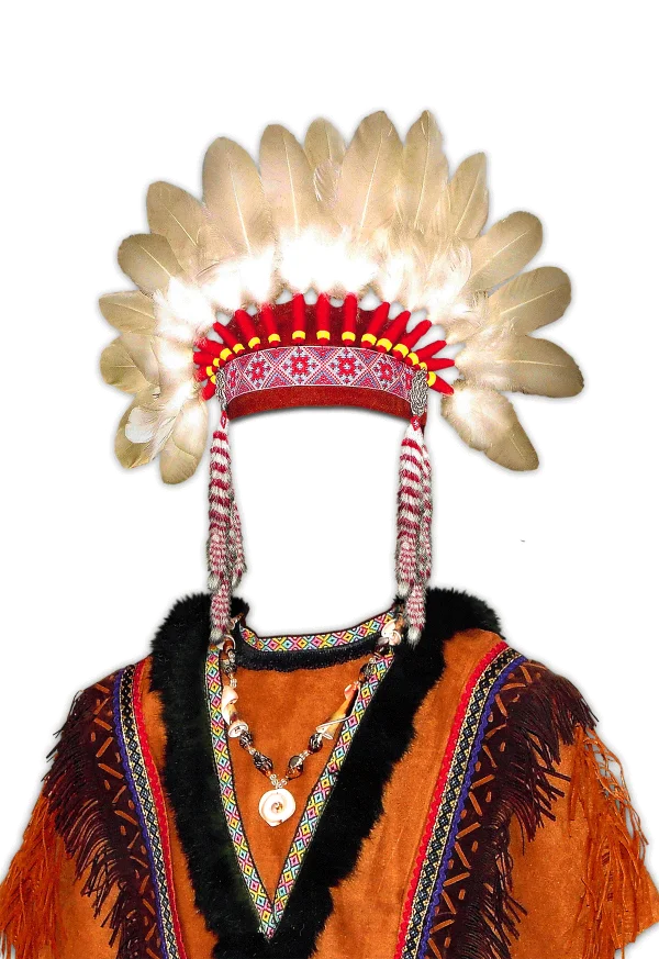 Native American Headdress and Traditional Outfit PNG