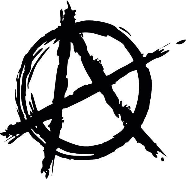 Distressed Anarchy Symbol PNG Transparent Background