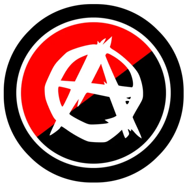 Anarchy Symbol Red and Black Circle PNG