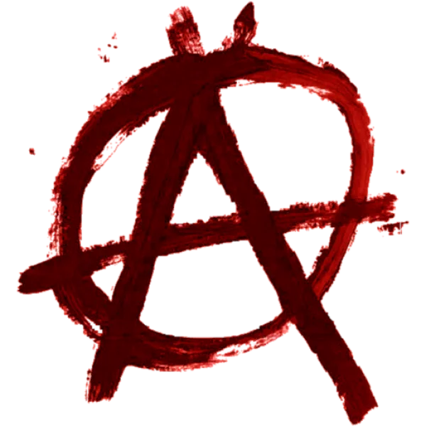 Red Brush Anarchy Symbol PNG Transparent Background