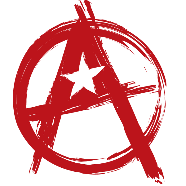 Grunge Anarchy Symbol with Star PNG Transparent