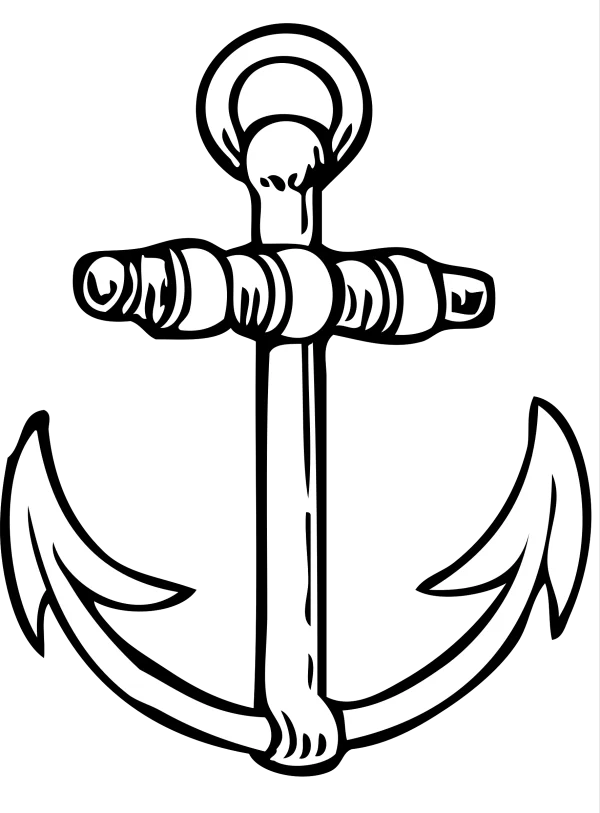 Black Outline Anchor PNG Transparent Background