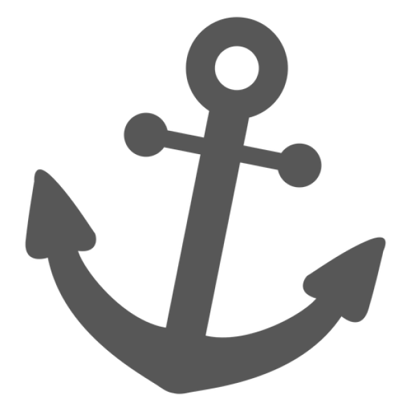 Dark Gray Anchor Icon PNG Transparent Background
