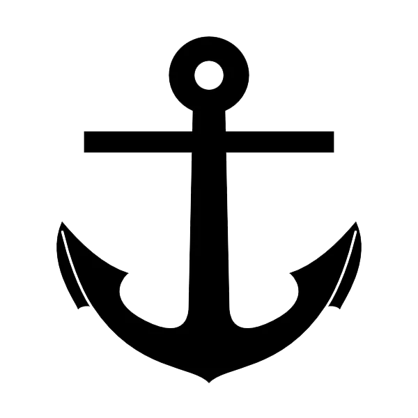 Black Outline Anchor PNG Transparent Background