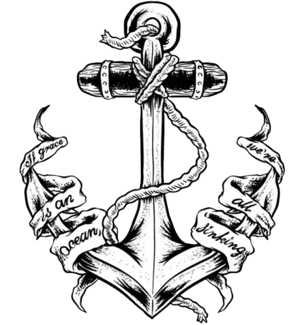 Nautical Anchor with Grace Quote PNG Transparent
